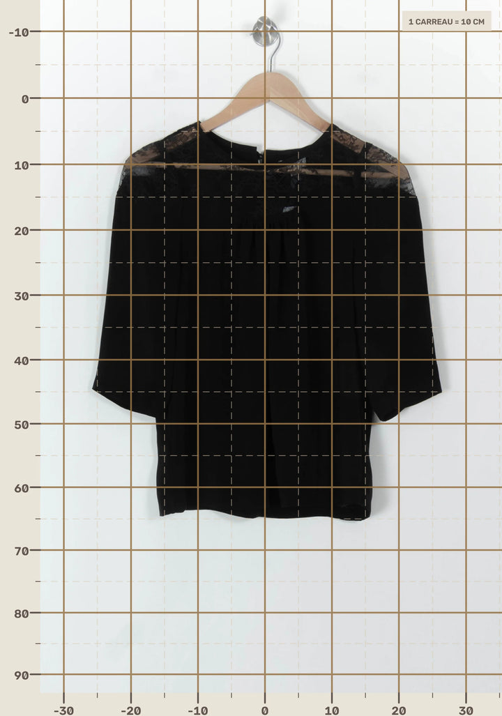 Blouse Noire - Taille S/36 de la marque Claudie Pierlot | PARAD93971 - Vendu par Paradigme - Image 4