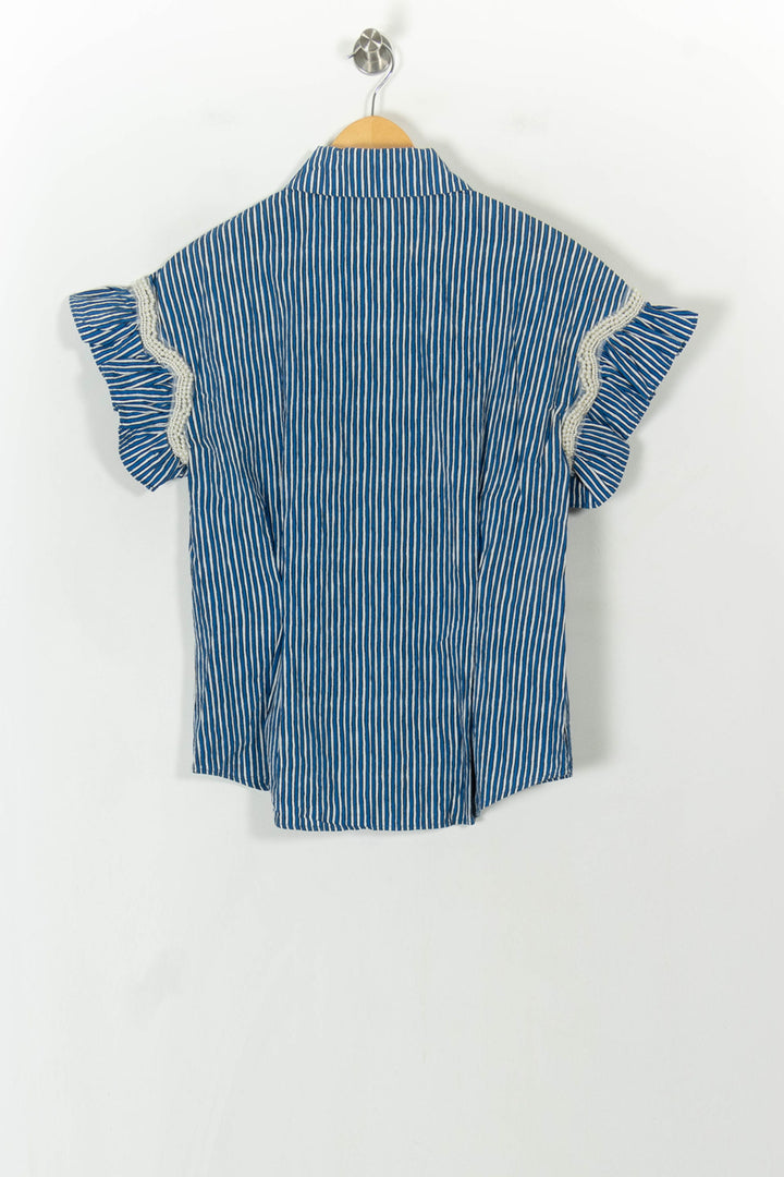 Chemise Bleue et Blanche - Taille L/40 de la marque Sandro | PARAD93974 - Vendu par Paradigme - Image 5