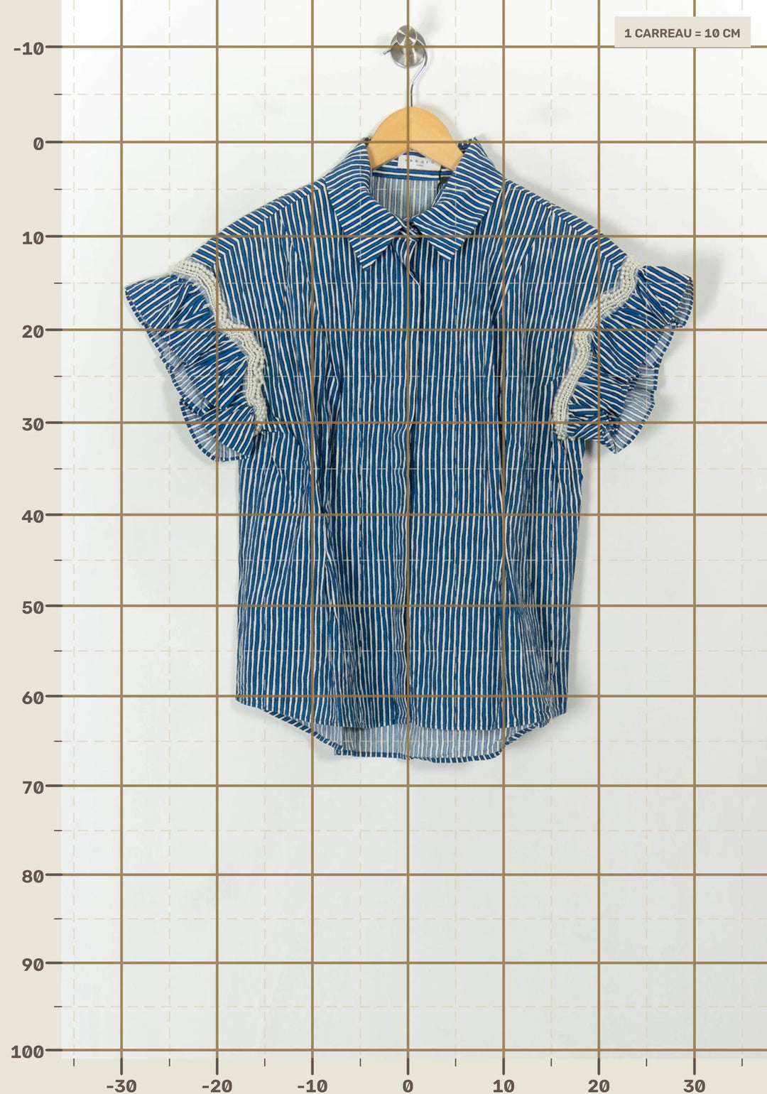 Chemise Bleue et Blanche - Taille L/40 de la marque Sandro | PARAD93974 - Vendu par Paradigme - Image 4