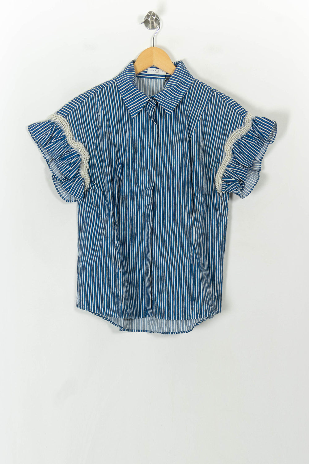 Chemise Bleue et Blanche - Taille L/40 de la marque Sandro | PARAD93974 - Vendu par Paradigme - Image 2