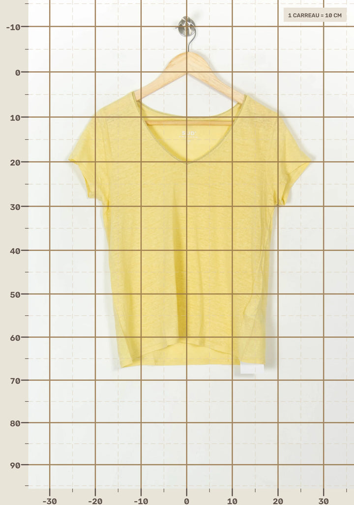 Tee-shirt Jaune - Taille S/36 de la marque Sud express | PARAD93980 - Vendu par Paradigme - Image 4