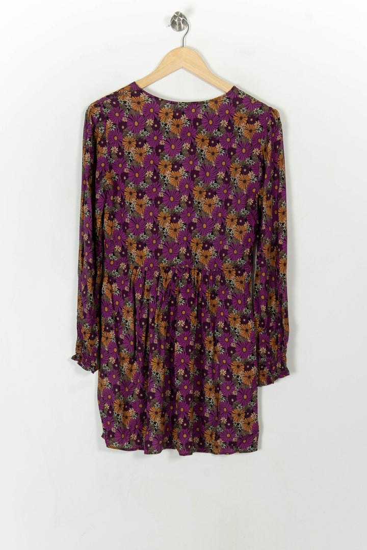 Robe Fleurie Violette et Orange - Taille M/38 de la marque Balzac Paris | PARAD93987 - Vendu par Paradigme - Image 5