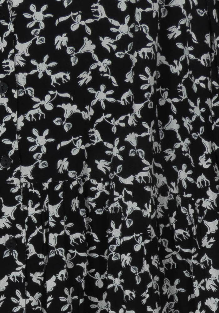 Robe Fleurie Noire et Blanche - Taille S/36 de la marque ba&amp;sh | PARAD93989 - Vendu par Paradigme - Image 3
