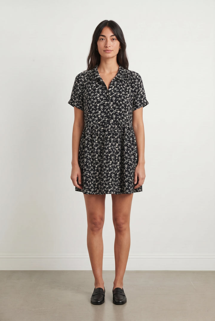 Robe Fleurie Noire et Blanche - Taille S/36 de la marque ba&amp;sh | PARAD93989 - Vendu par Paradigme - Image 1