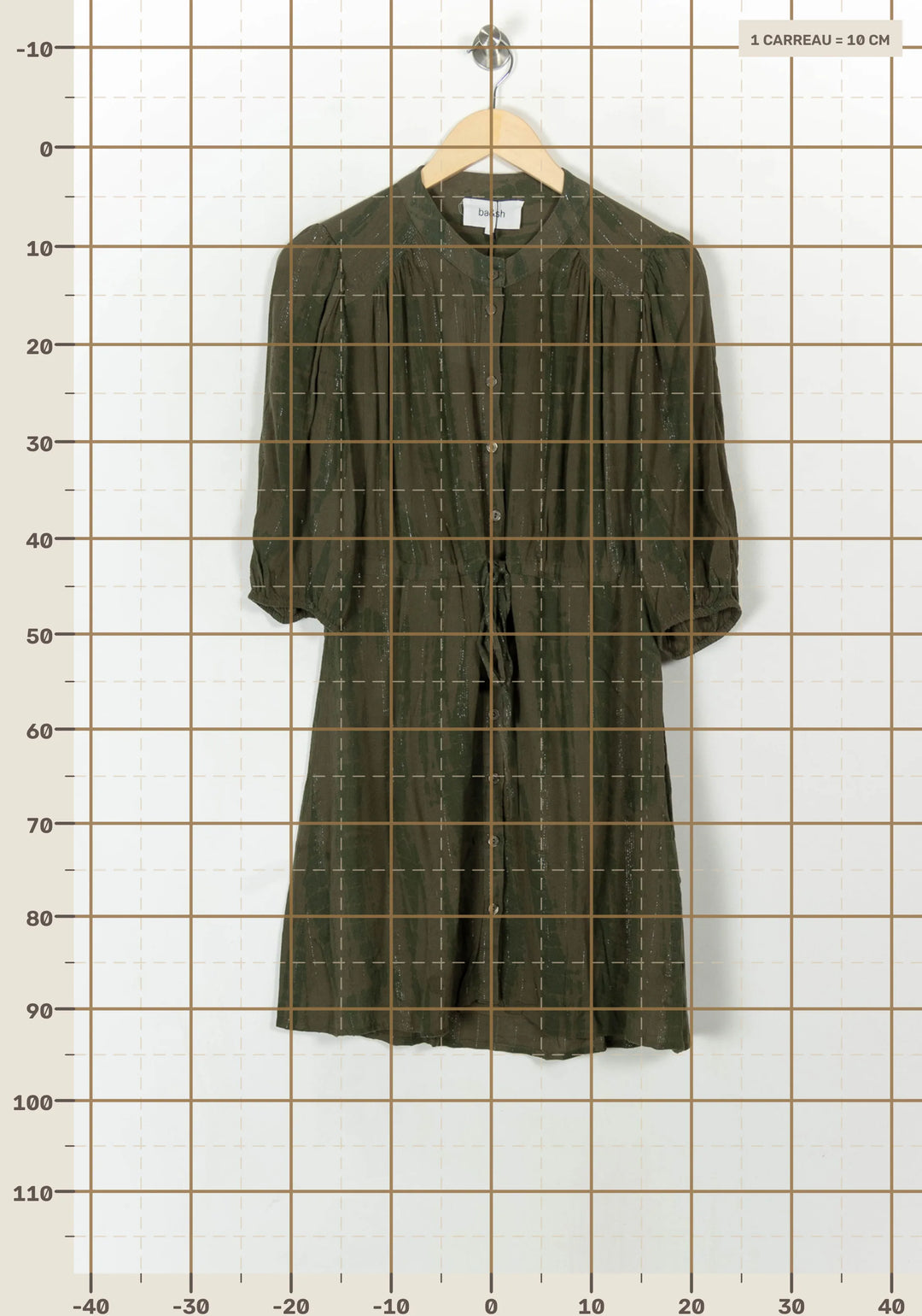 Robe Chemise Verte - Taille S/36 de la marque ba&amp;sh | PARAD93990 - Vendu par Paradigme - Image 4