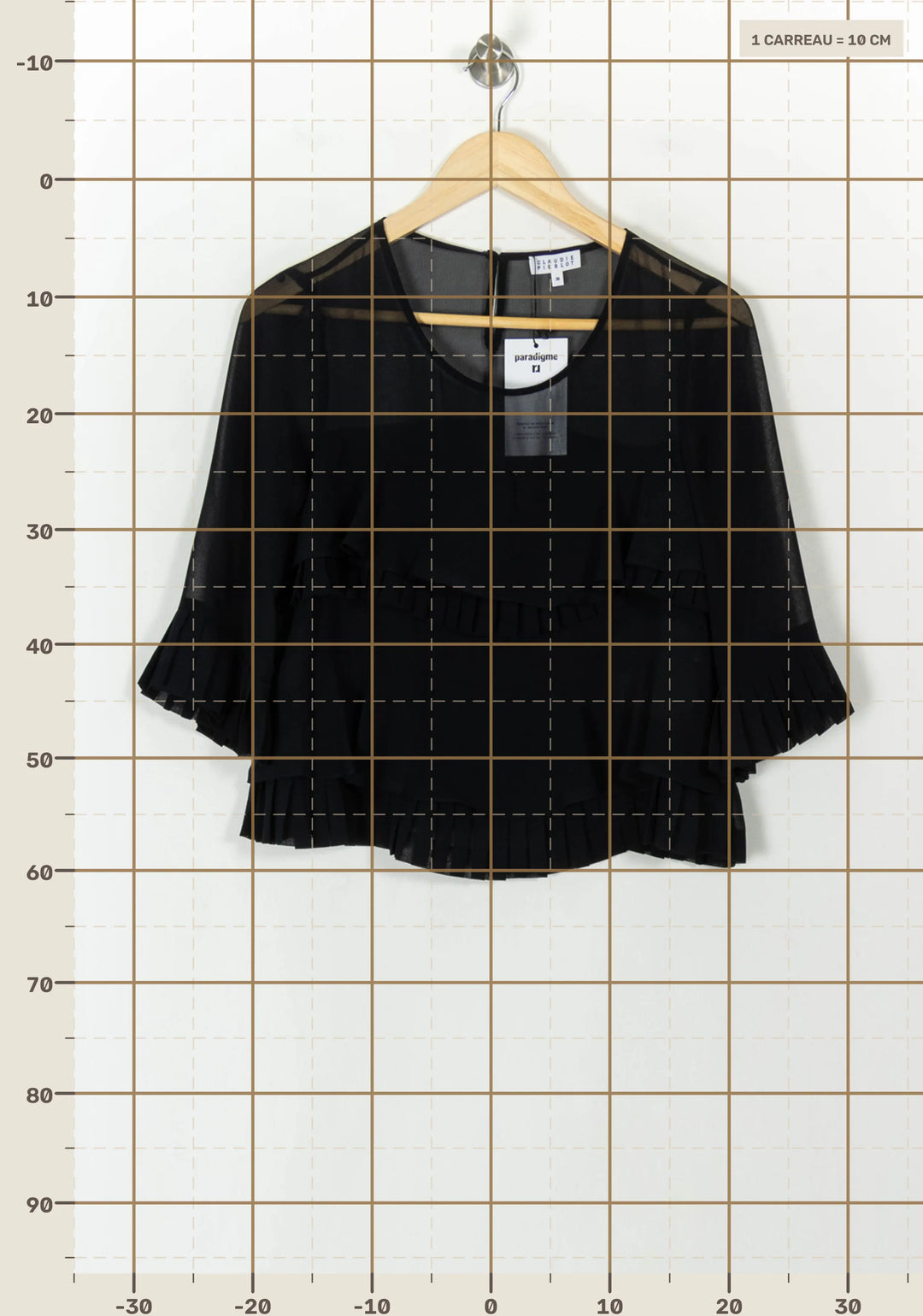 Blouse Noire - Taille S/36 de la marque Claudie Pierlot | PARAD93998 - Vendu par Paradigme - Image 4
