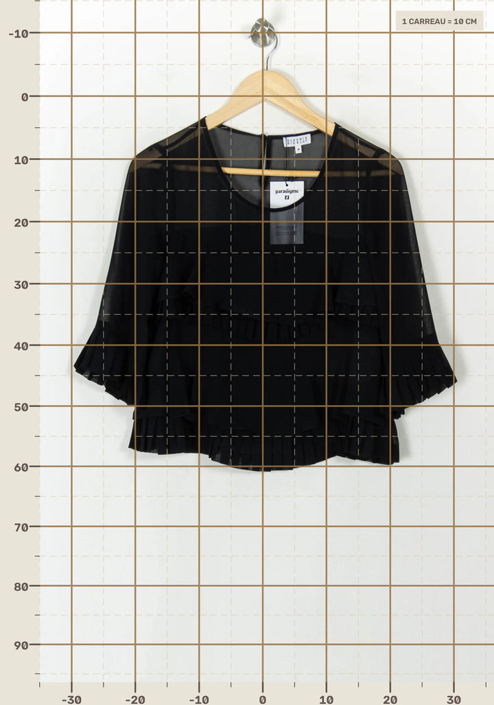 Blouse Noire - Taille S/36 de la marque Claudie Pierlot | PARAD93998 - Vendu par Paradigme - Image 4