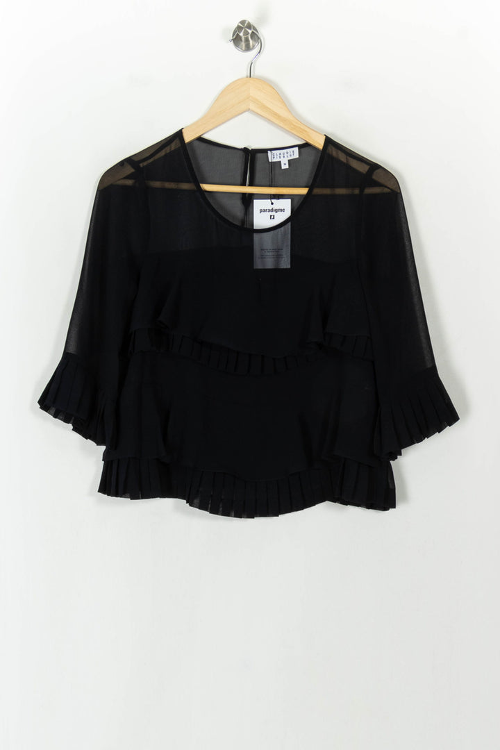 Blouse Noire - Taille S/36 de la marque Claudie Pierlot | PARAD93998 - Vendu par Paradigme - Image 2
