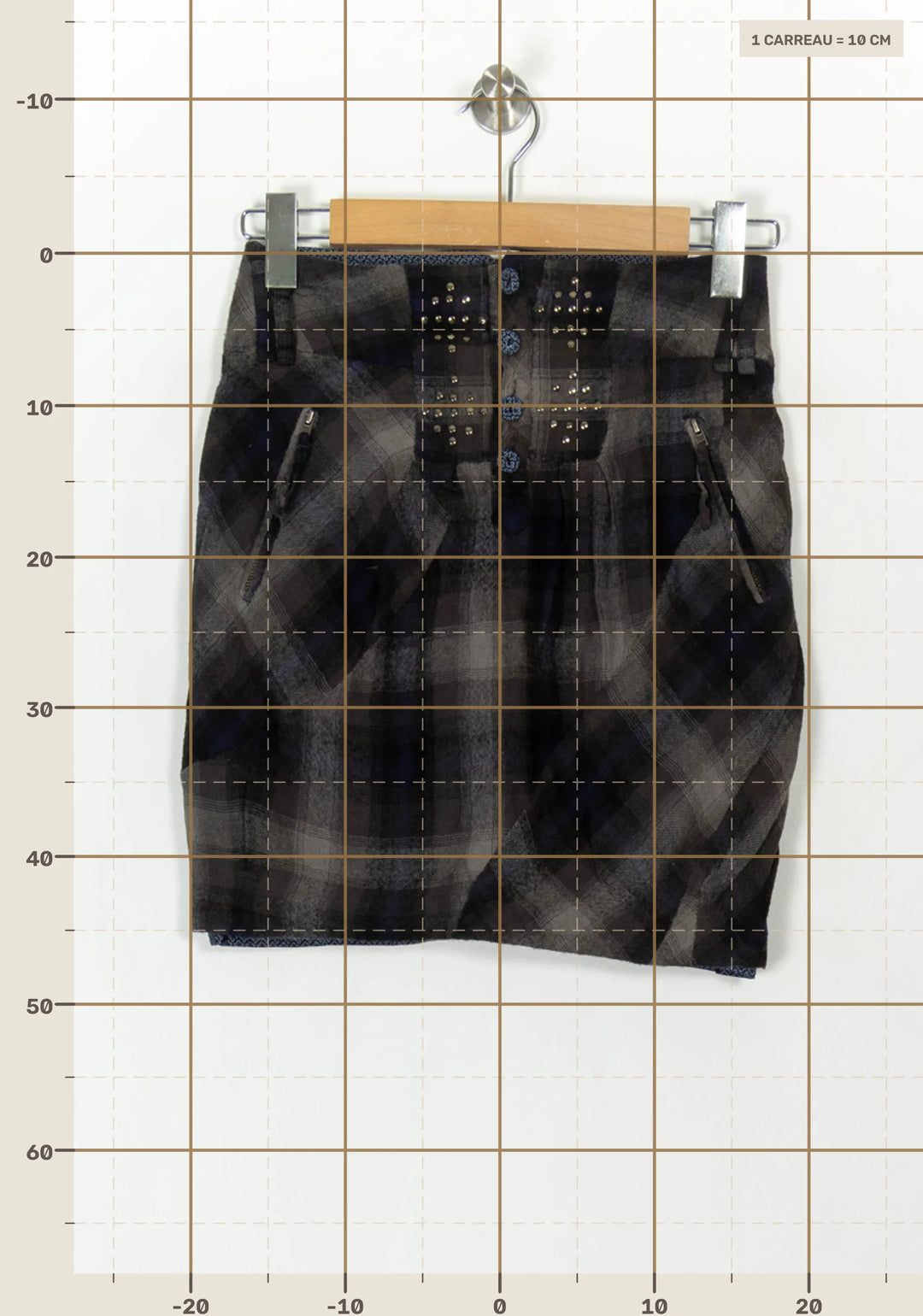 Jupe Courte Grise et Noire - Taille S/36 de la marque One Step | PARAD94000 - Vendu par Paradigme - Image 4
