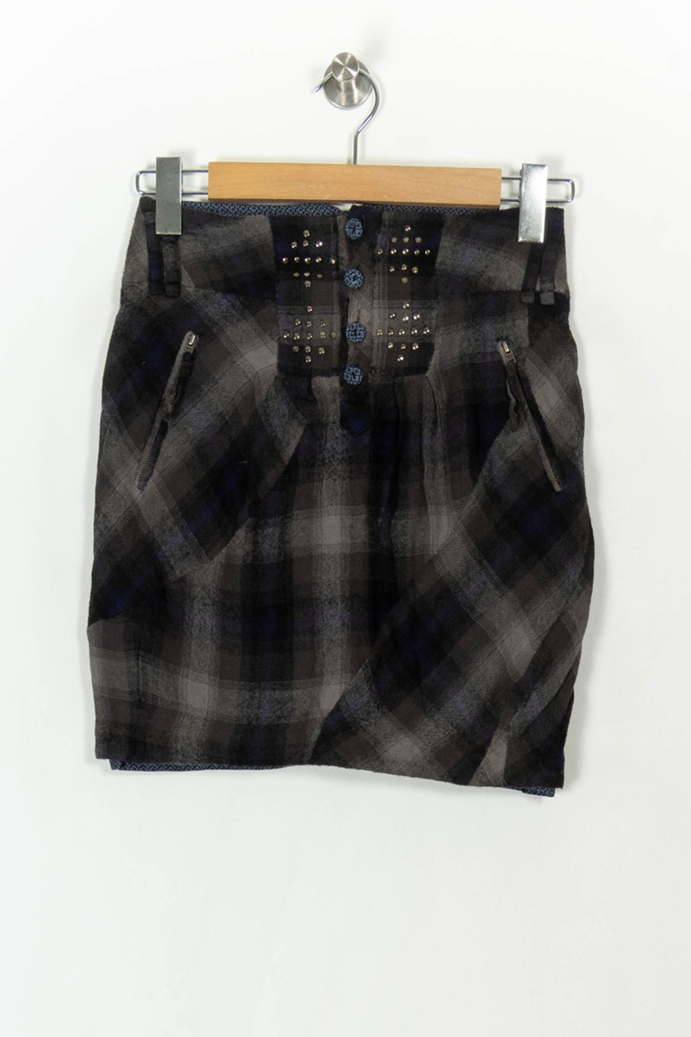 Jupe Courte Grise et Noire - Taille S/36 de la marque One Step | PARAD94000 - Vendu par Paradigme - Image 2