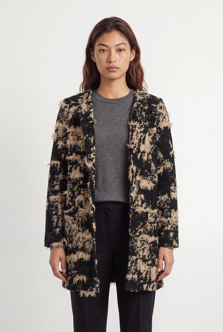 Veste Noire et Beige - Taille S/36 de la marque La Fée Maraboutée | PARAD94004 - Vendu par Paradigme - Image 1