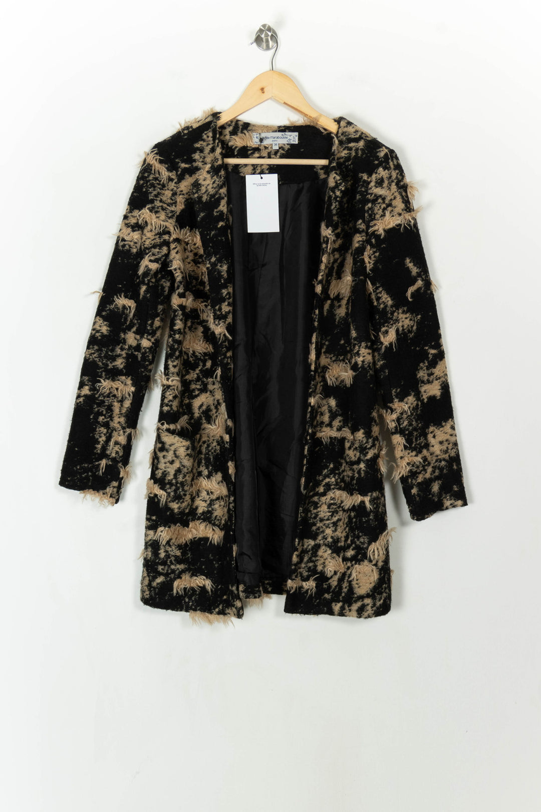 Veste Noire et Beige - Taille S/36 de la marque La Fée Maraboutée | PARAD94004 - Vendu par Paradigme - Image 2