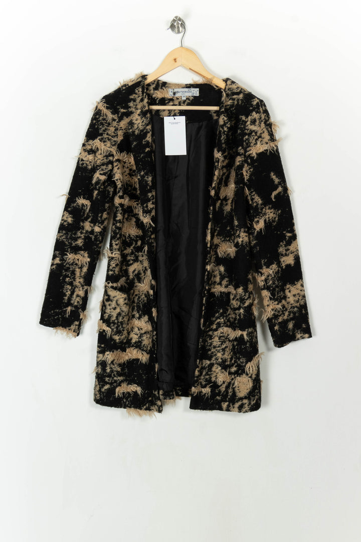 Veste Noire et Beige - Taille S/36 de la marque La Fée Maraboutée | PARAD94004 - Vendu par Paradigme - Image 2