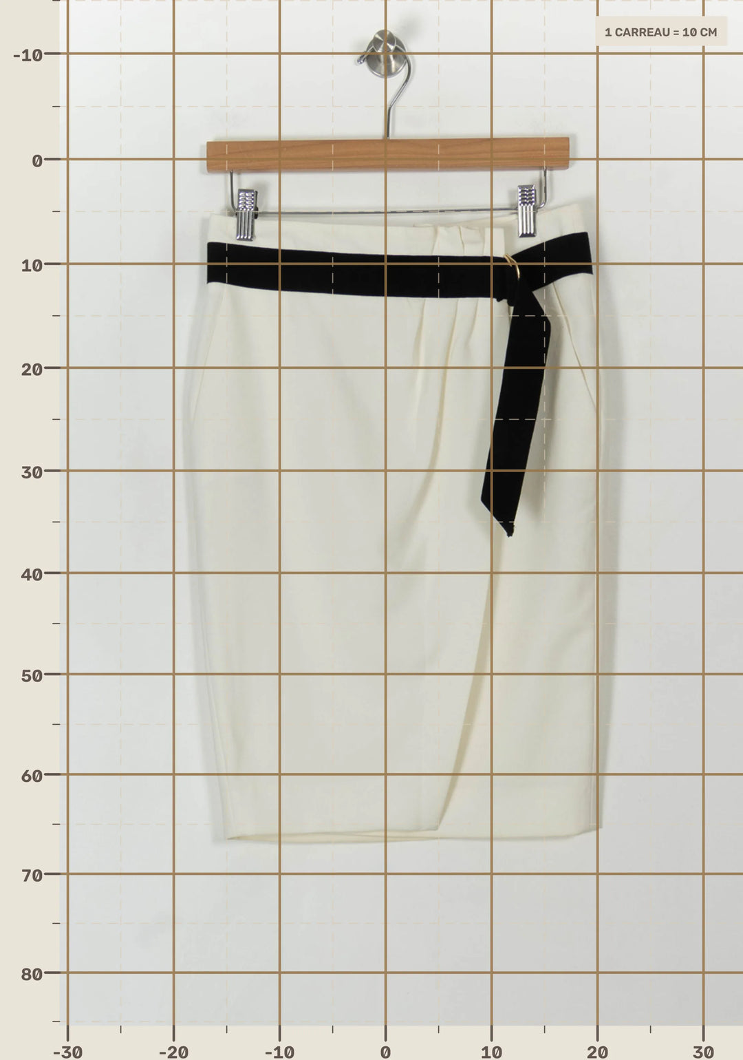 Jupe Crayon Beige et Noir - Taille M/38 de la marque ba&amp;sh | PARAD94005 - Vendu par Paradigme - Image 4