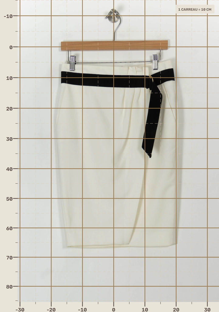 Jupe Crayon Beige et Noir - Taille M/38 de la marque ba&amp;sh | PARAD94005 - Vendu par Paradigme - Image 4