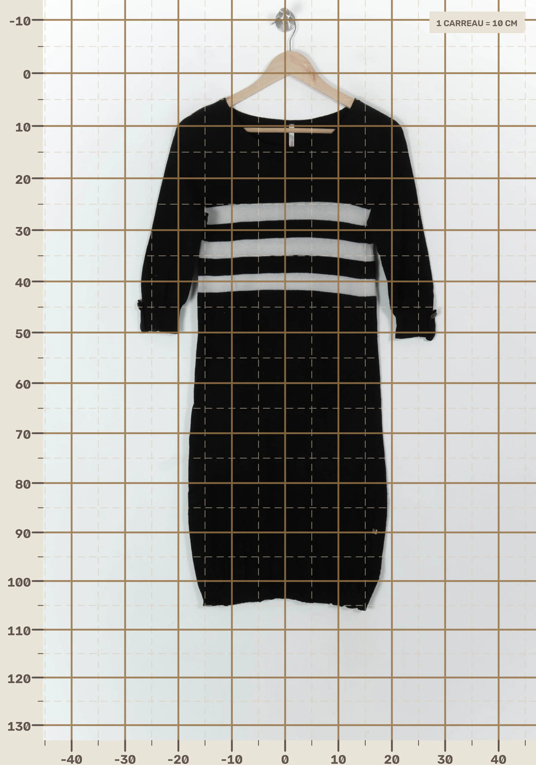 Robe Pull Noire et Blanche - Taille L/40 de la marque I.Code | PARAD94011 - Vendu par Paradigme - Image 4