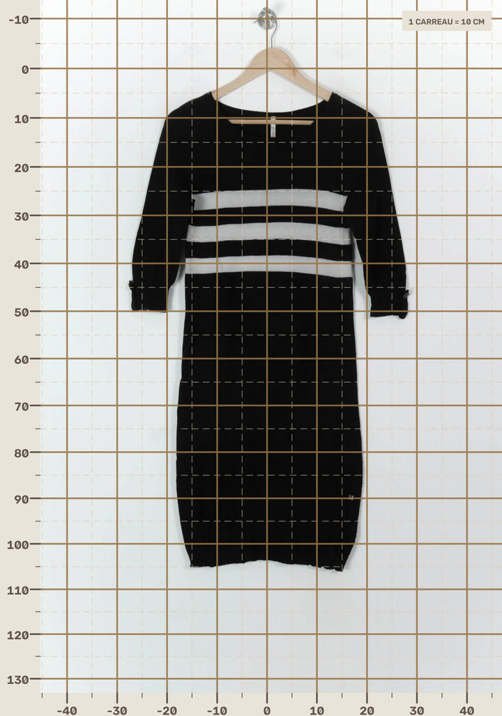 Robe Pull Noire et Blanche - Taille L/40 de la marque I.Code | PARAD94011 - Vendu par Paradigme - Image 4