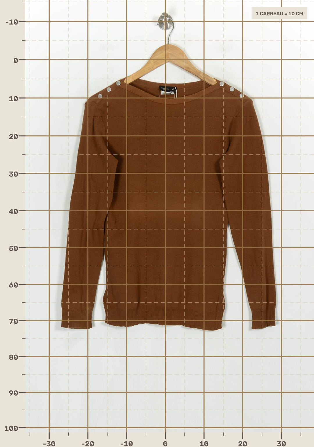 Pull Marron - Taille S/36 de la marque Agnès b. | PARAD94014 - Vendu par Paradigme - Image 4