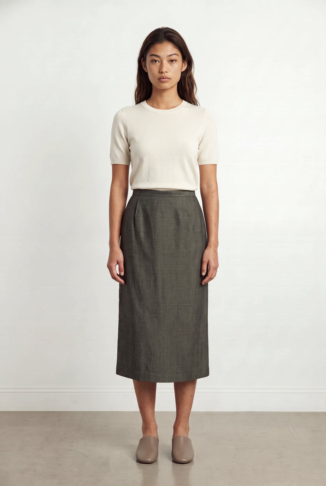 Jupe Droite Grise - Taille M/38 de la marque Gerard Darel | PARAD94022 - Vendu par Paradigme - Image 1