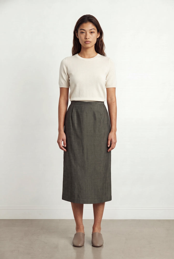 Jupe Droite Grise - Taille M/38 de la marque Gerard Darel | PARAD94022 - Vendu par Paradigme - Image 1