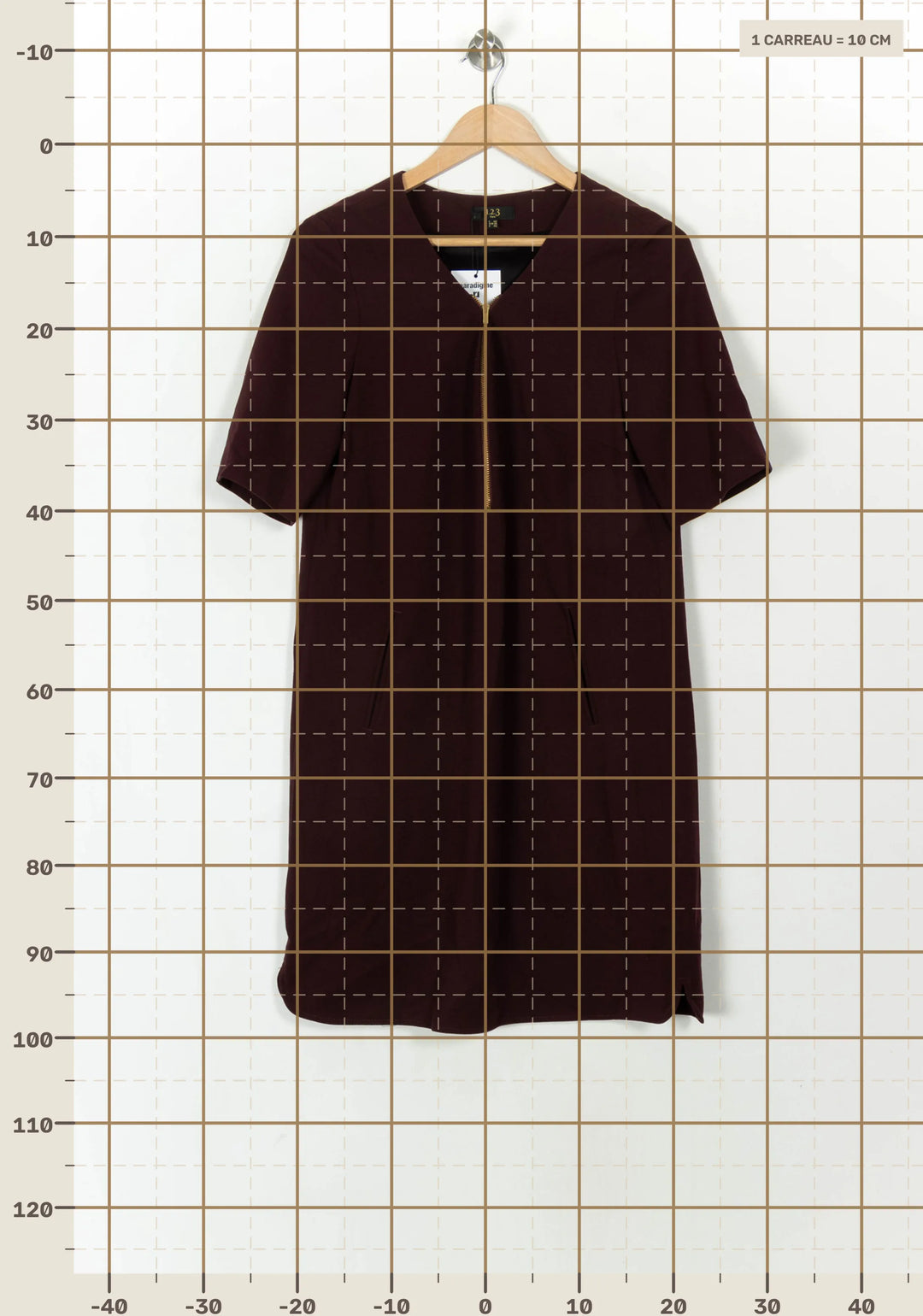Robe Droite Bordeaux - Taille L/40 de la marque Maison 123 | PARAD94026 - Vendu par Paradigme - Image 4