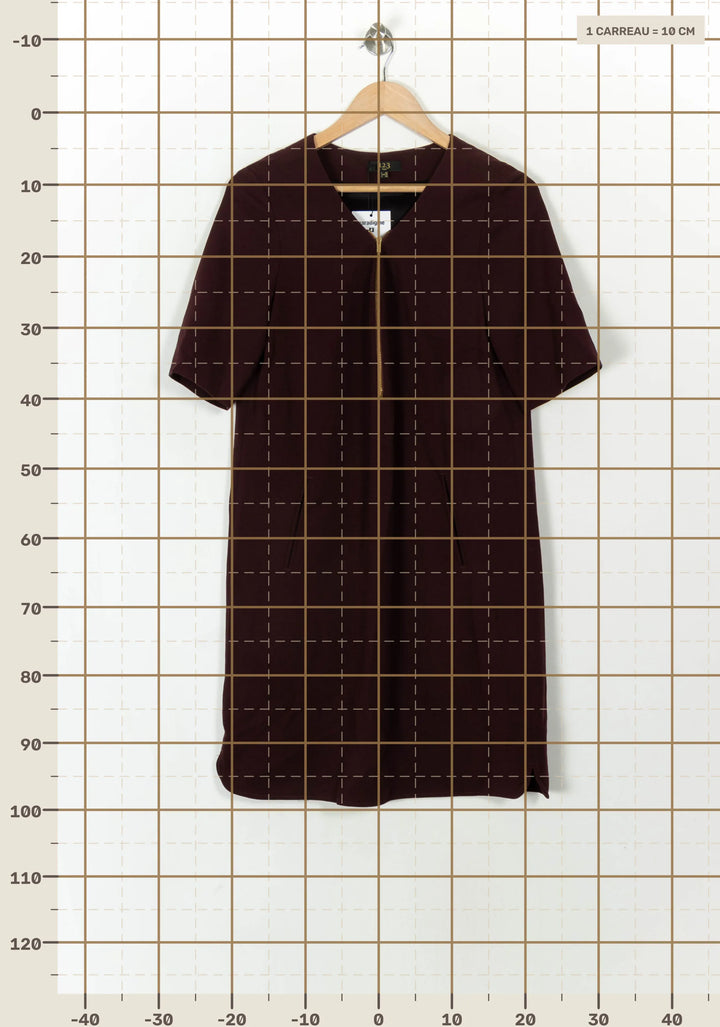 Robe Droite Bordeaux - Taille L/40 de la marque Maison 123 | PARAD94026 - Vendu par Paradigme - Image 4