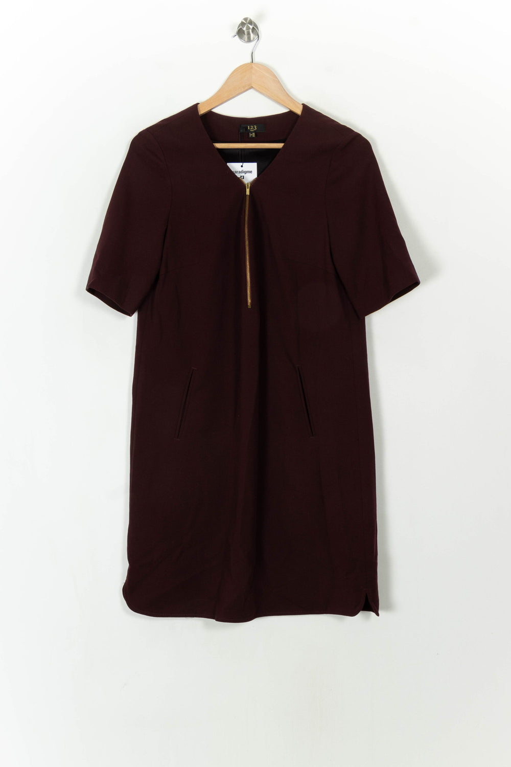 Robe Droite Bordeaux - Taille L/40 de la marque Maison 123 | PARAD94026 - Vendu par Paradigme - Image 2