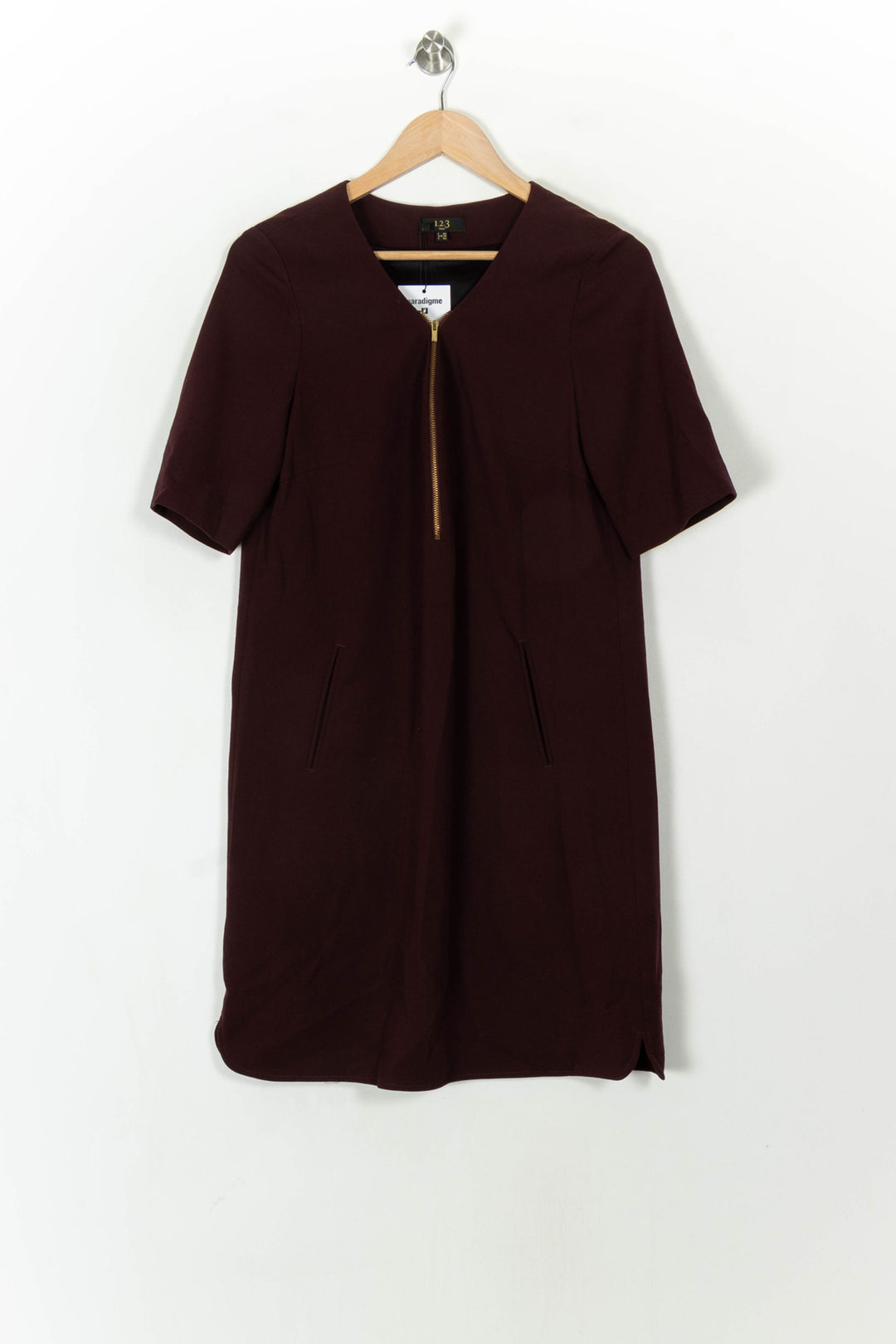 Robe Droite Bordeaux - Taille L/40 de la marque Maison 123 | PARAD94026 - Vendu par Paradigme - Image 2