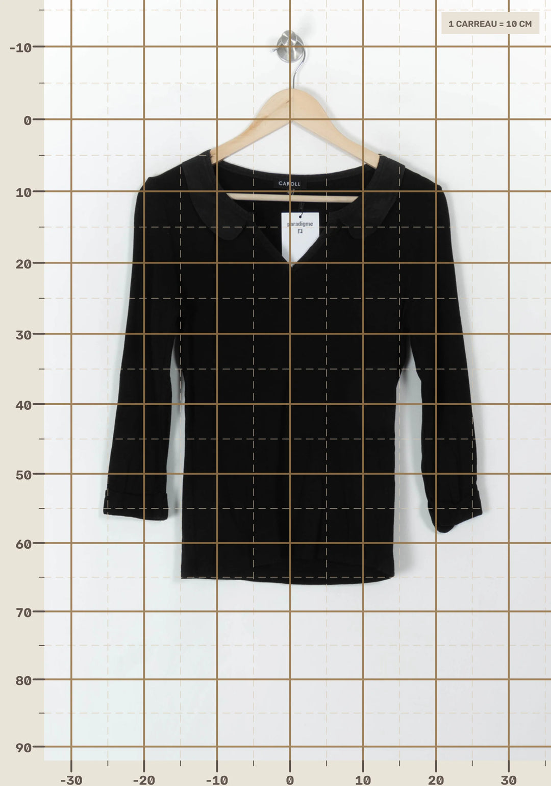 Pull Noir - Taille L/40 de la marque Caroll | PARAD94031 - Vendu par Paradigme - Image 4