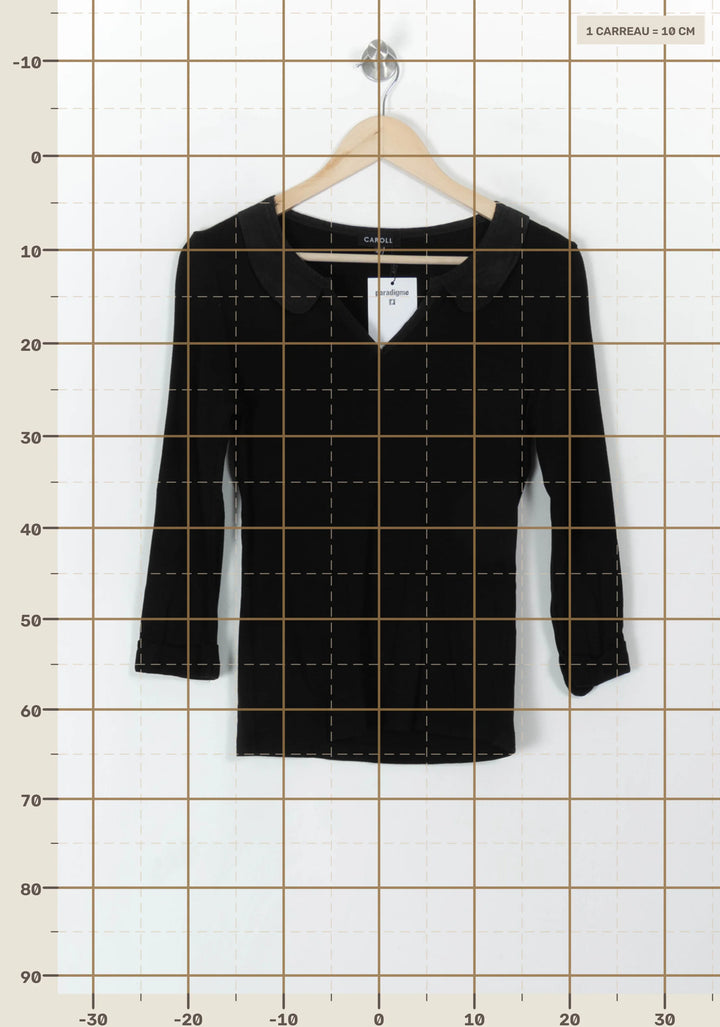 Pull Noir - Taille L/40 de la marque Caroll | PARAD94031 - Vendu par Paradigme - Image 4