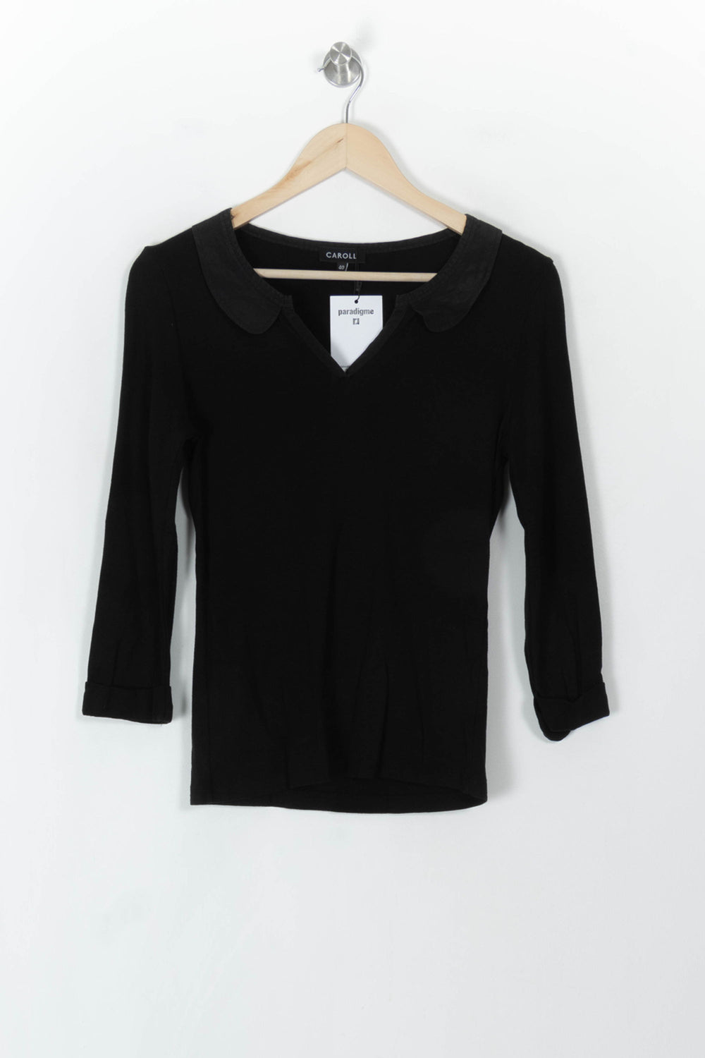 Pull Noir - Taille L/40 de la marque Caroll | PARAD94031 - Vendu par Paradigme - Image 2