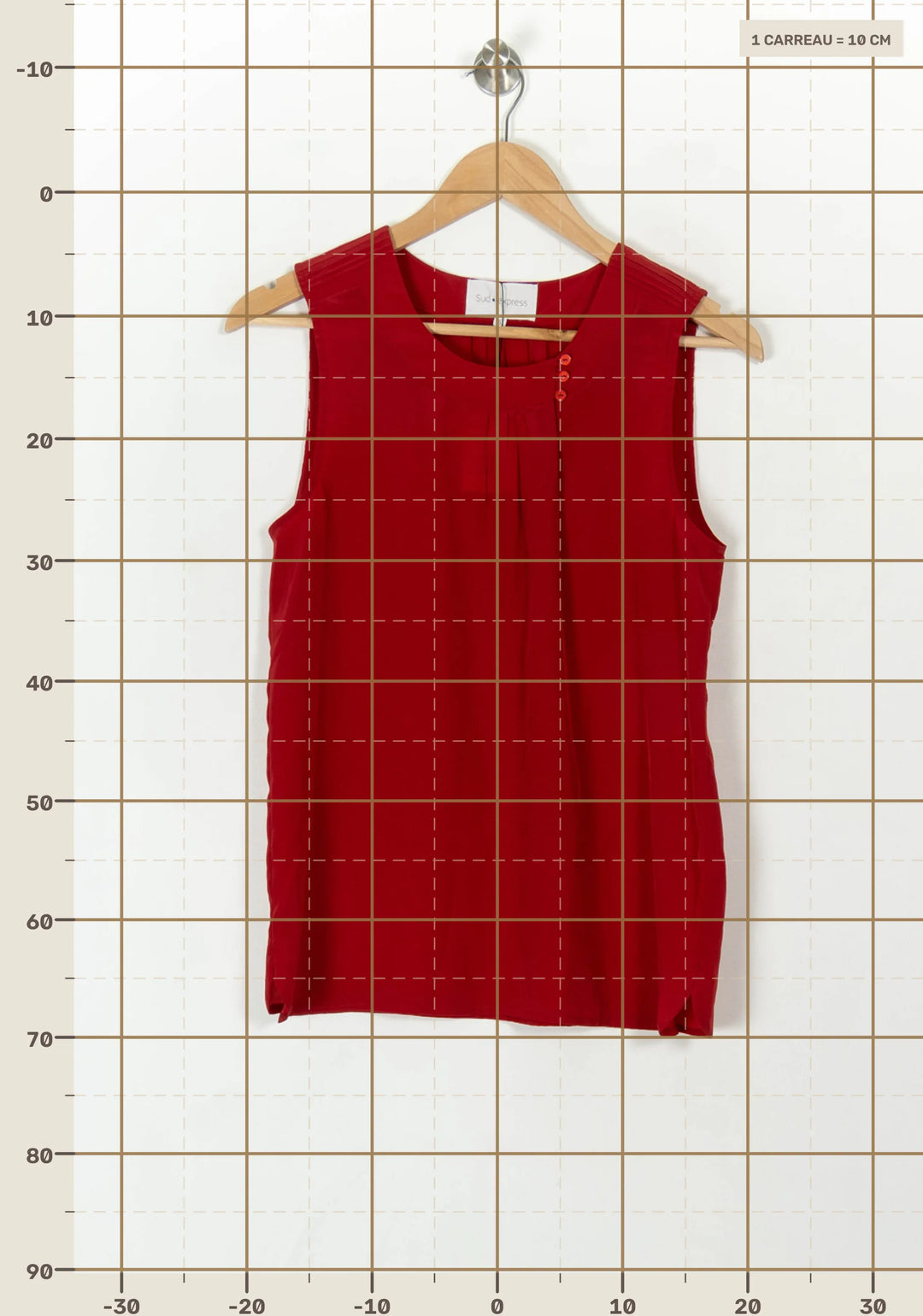 Débardeur Rouge - Taille S/36 de la marque Sud express | PARAD94032 - Vendu par Paradigme - Image 4