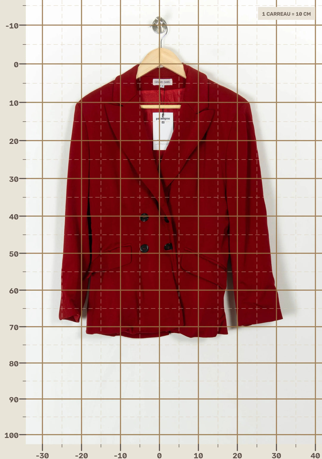 Blazer Rouge - Taille M/38 de la marque Gerard Darel | PARAD94040 - Vendu par Paradigme - Image 4