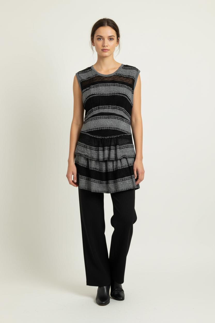 Robe Courte Grise et Noire - Taille S/36 de la marque Bérénice | PARAD94054 - Vendu par Paradigme - Image 1