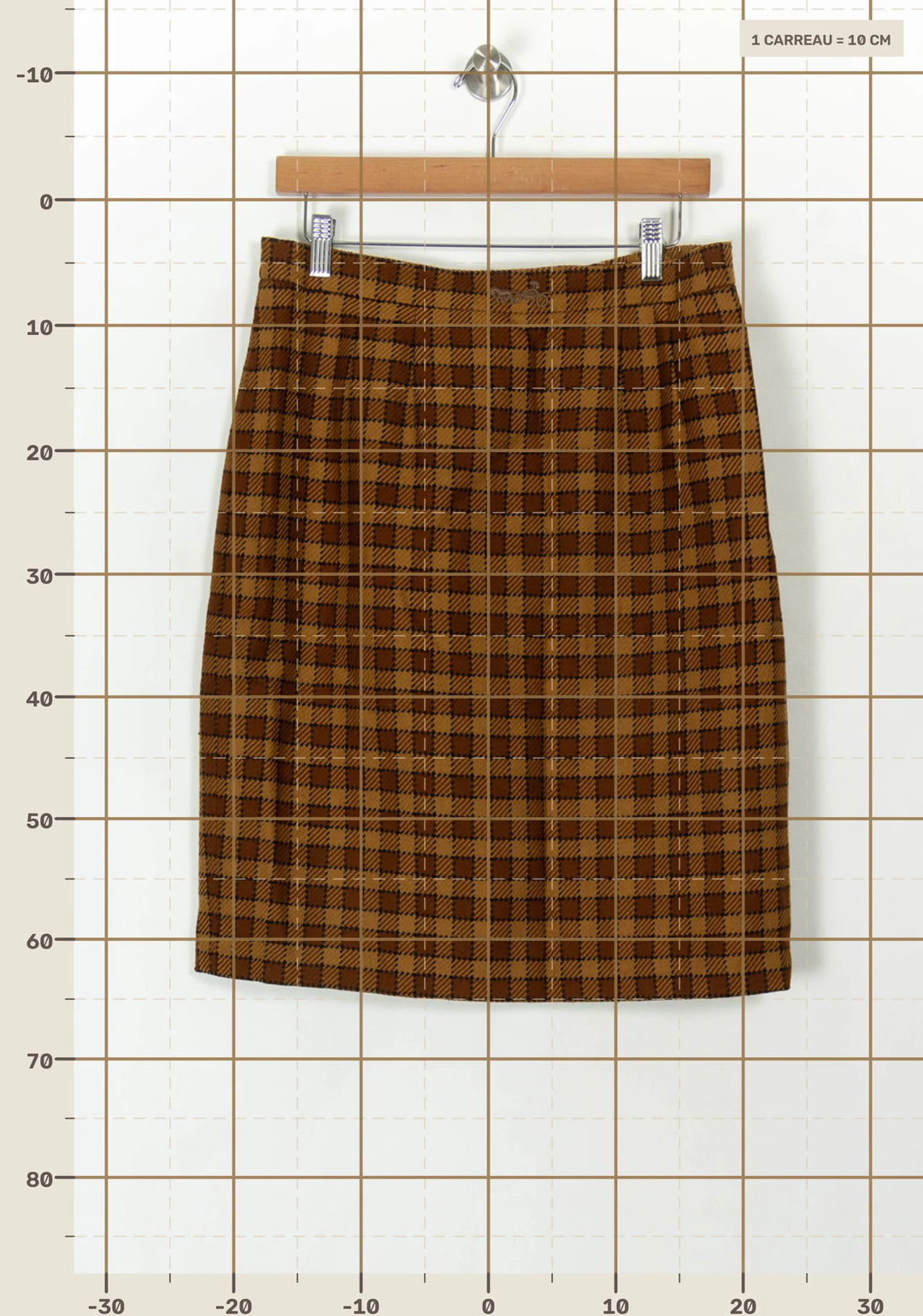 Jupe Droite Marron et Beige - Taille XXL/44 de la marque Weill | PARAD94067 - Vendu par Paradigme - Image 4