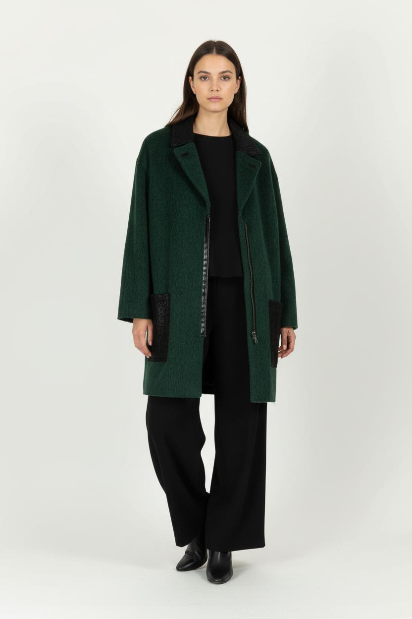 Manteau Vert et Noir - Taille M/38 de la marque Kookai | PARAD94069 - Vendu par Paradigme - Image 1