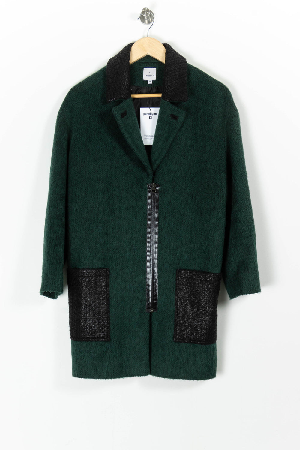 Manteau Vert et Noir - Taille M/38 de la marque Kookai | PARAD94069 - Vendu par Paradigme - Image 2