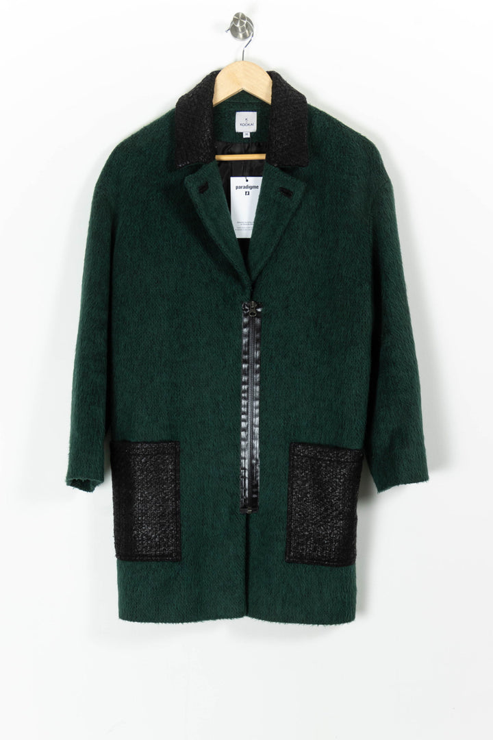Manteau Vert et Noir - Taille M/38 de la marque Kookai | PARAD94069 - Vendu par Paradigme - Image 2