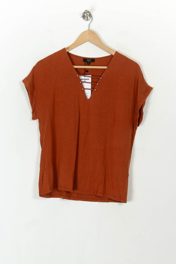 Top Orange - Taille L/40 de la marque Maison 123 | PARAD94078 - Vendu par Paradigme - Image 2