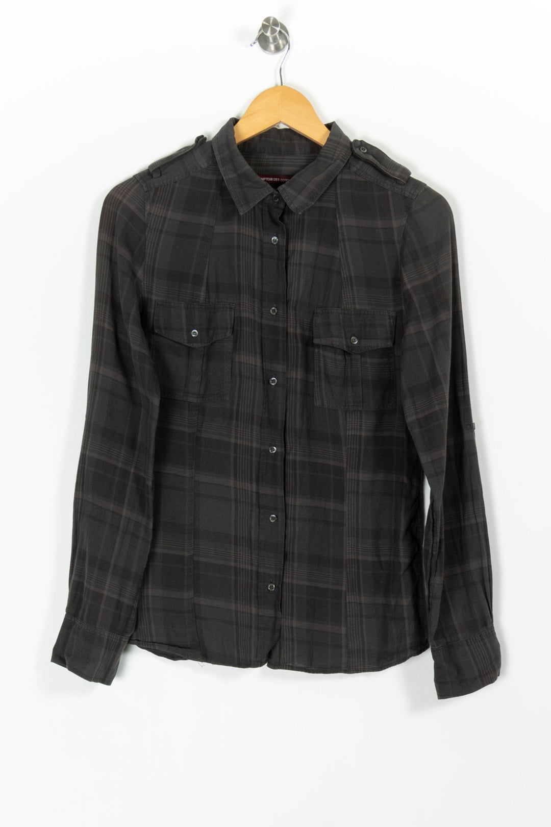Chemise À Carreaux Grise - Taille M/38 de la marque Comptoir des Cotonniers | PARAD94087 - Vendu par Paradigme - Image 2