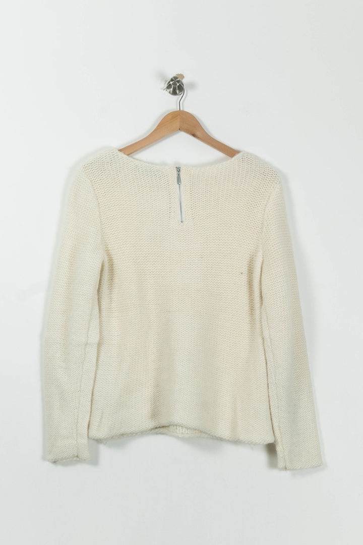 Pull Blanc - Taille L/40 de la marque Caroll | PARAD94103 - Vendu par Paradigme - Image 4
