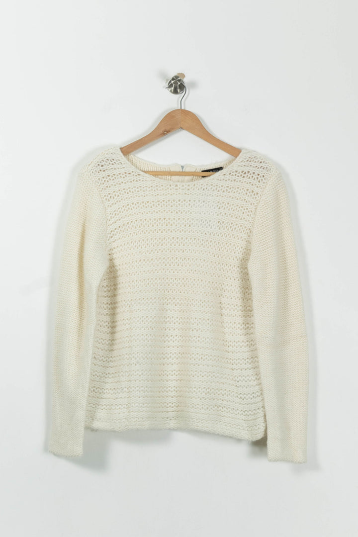 Pull Blanc - Taille L/40 de la marque Caroll | PARAD94103 - Vendu par Paradigme - Image 2