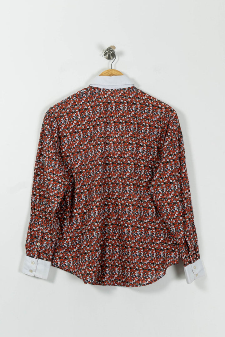 Chemise Fleurie Rouge et Blanche - Taille S/36 de la marque Figaret | PARAD94109 - Vendu par Paradigme - Image 4