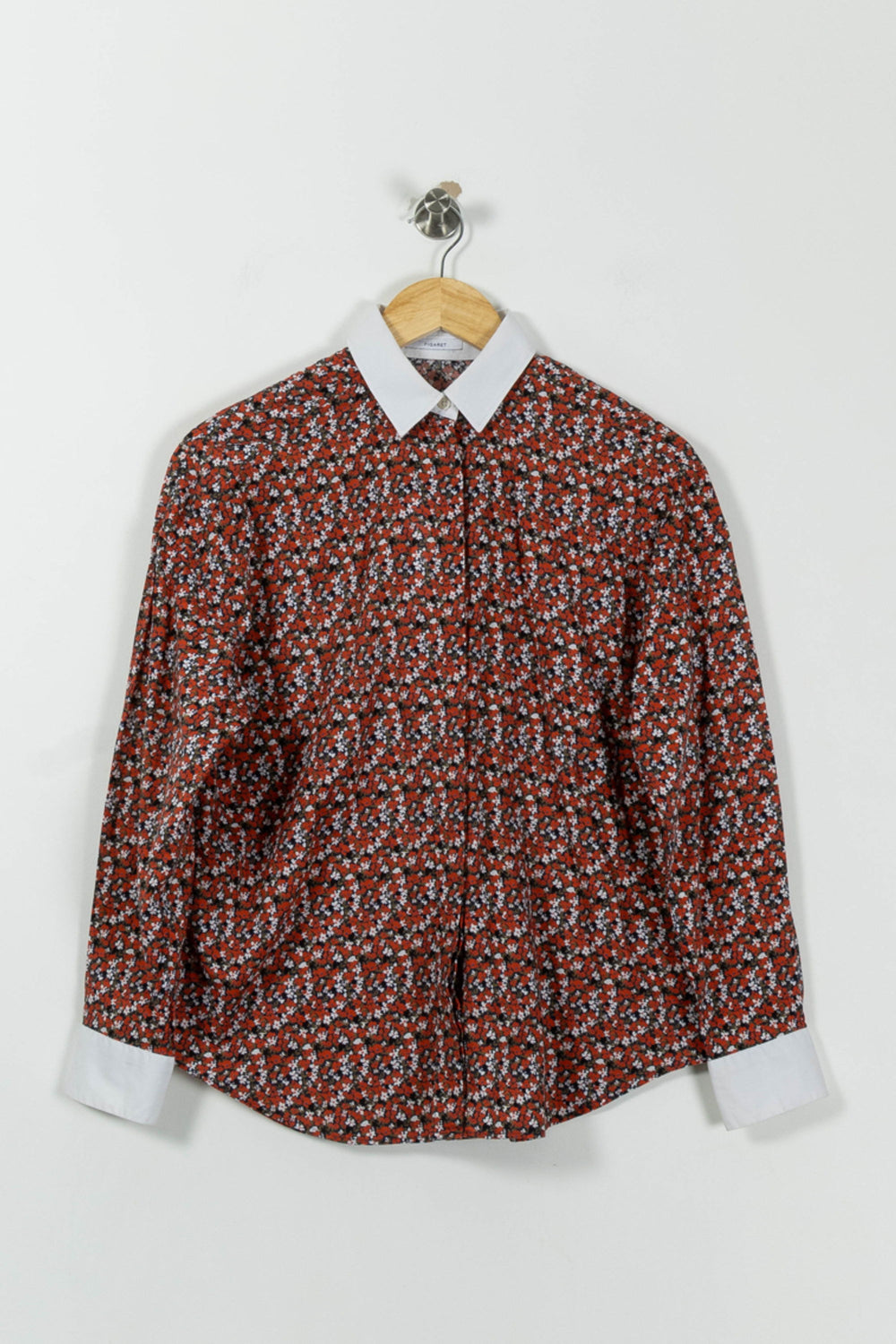 Chemise Fleurie Rouge et Blanche - Taille S/36 de la marque Figaret | PARAD94109 - Vendu par Paradigme - Image 2