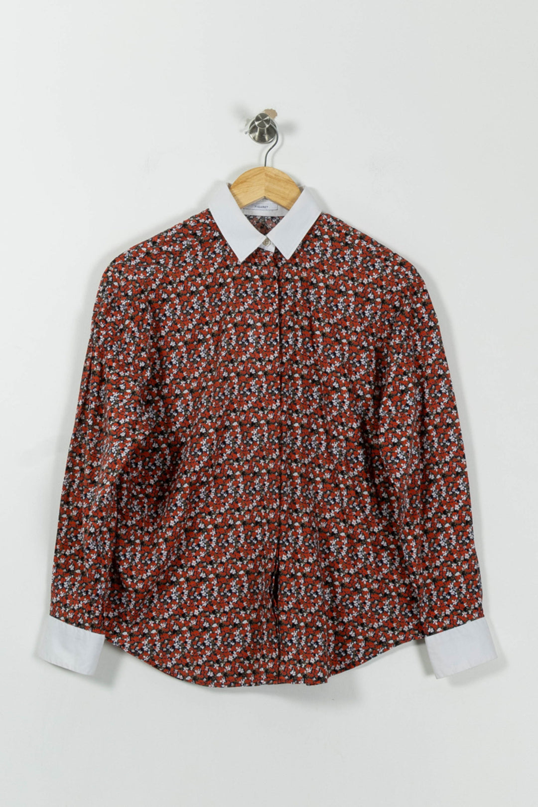 Chemise Fleurie Rouge et Blanche - Taille S/36 de la marque Figaret | PARAD94109 - Vendu par Paradigme - Image 2