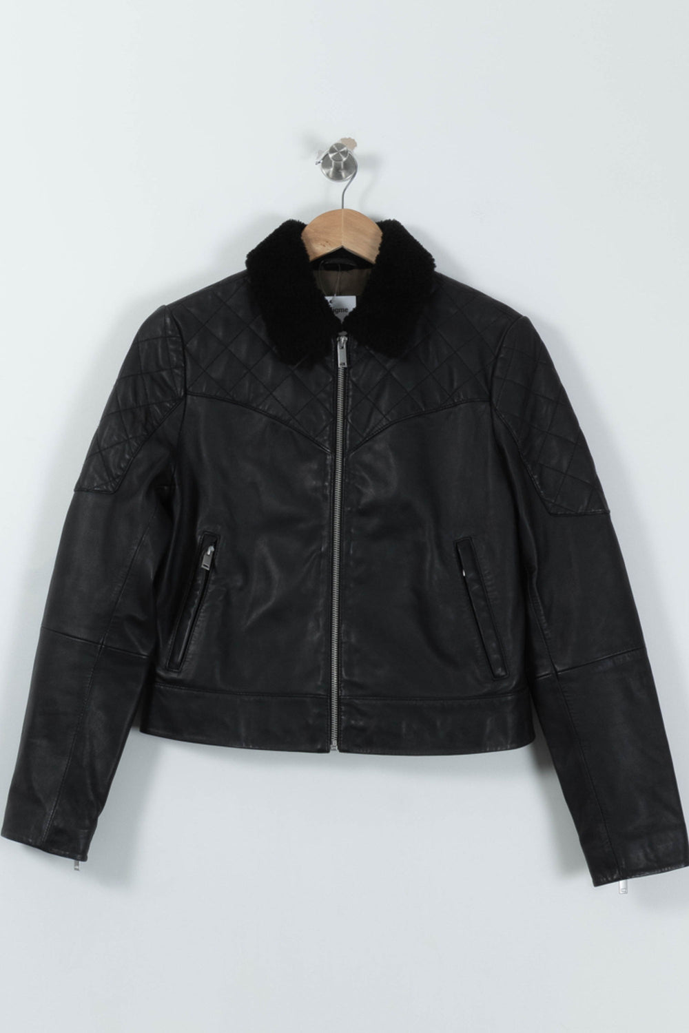 Blouson Cuir Noir - Taille S/36 de la marque IKKS | PARAD94115 - Vendu par Paradigme - Image 2