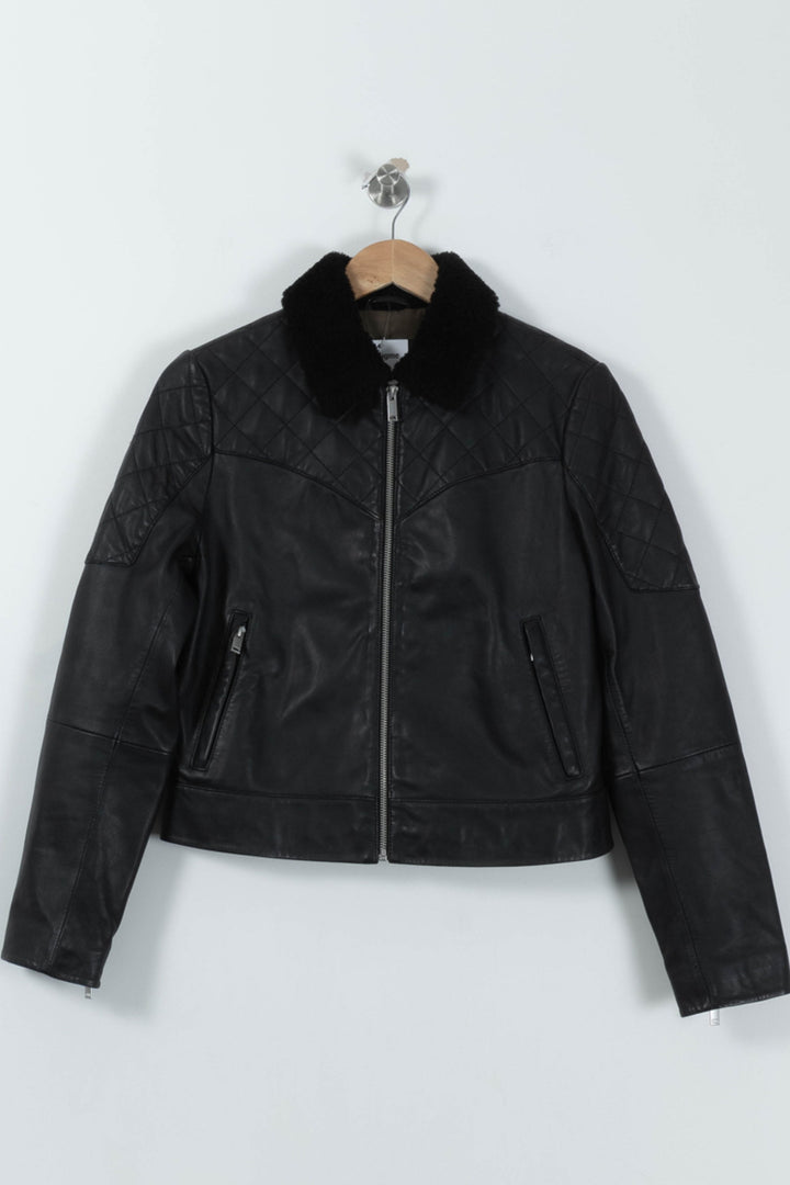 Blouson Cuir Noir - Taille S/36 de la marque IKKS | PARAD94115 - Vendu par Paradigme - Image 2