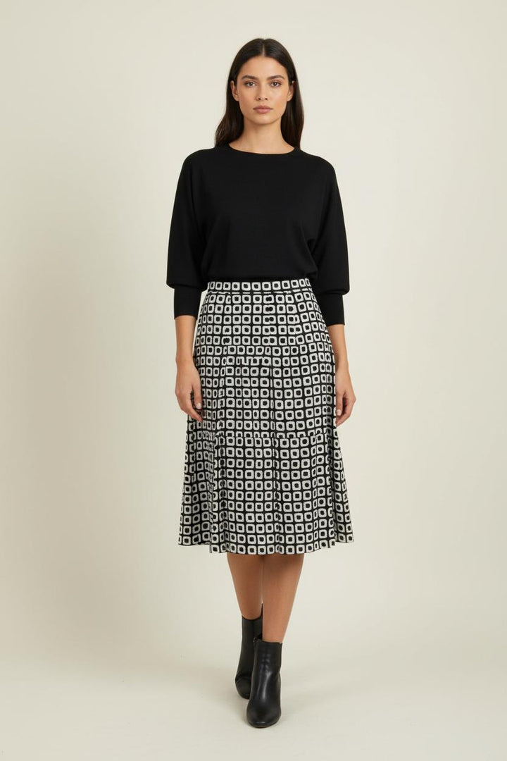 Jupe Droite Noire et Blanche - Taille XL/42 de la marque Max Mara | PARAD94135 - Vendu par Paradigme - Image 1