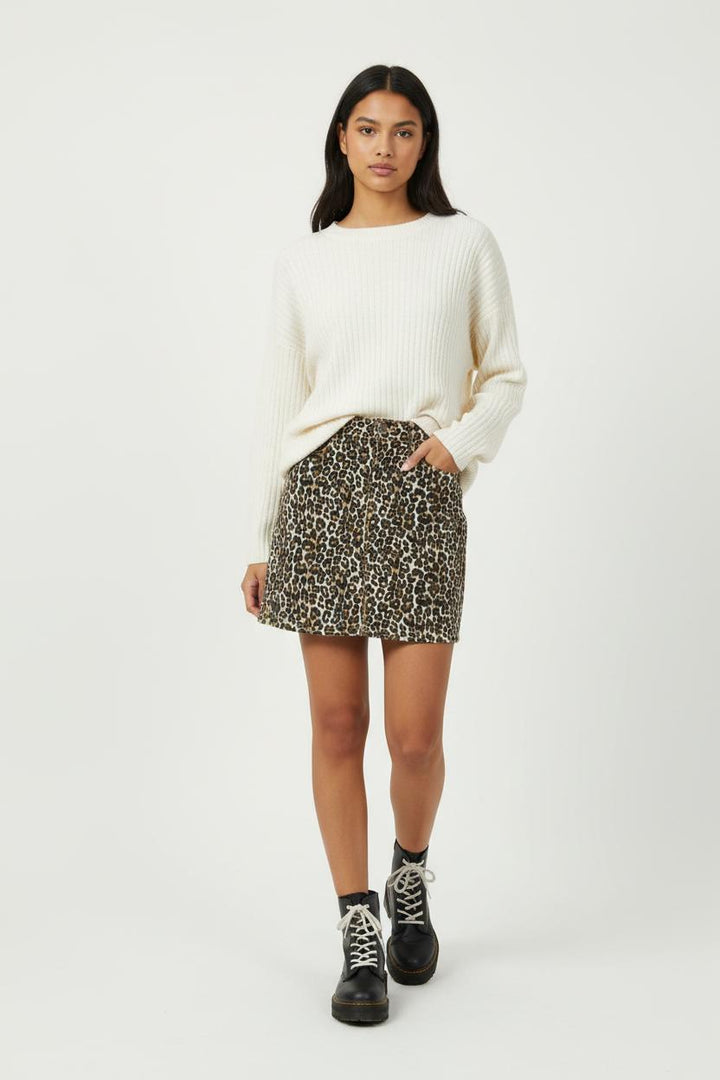 Jupe Courte Léopard Marron et Noir - Taille XS/34 de la marque Balzac Paris | PARAD94138 - Vendu par Paradigme - Image 1