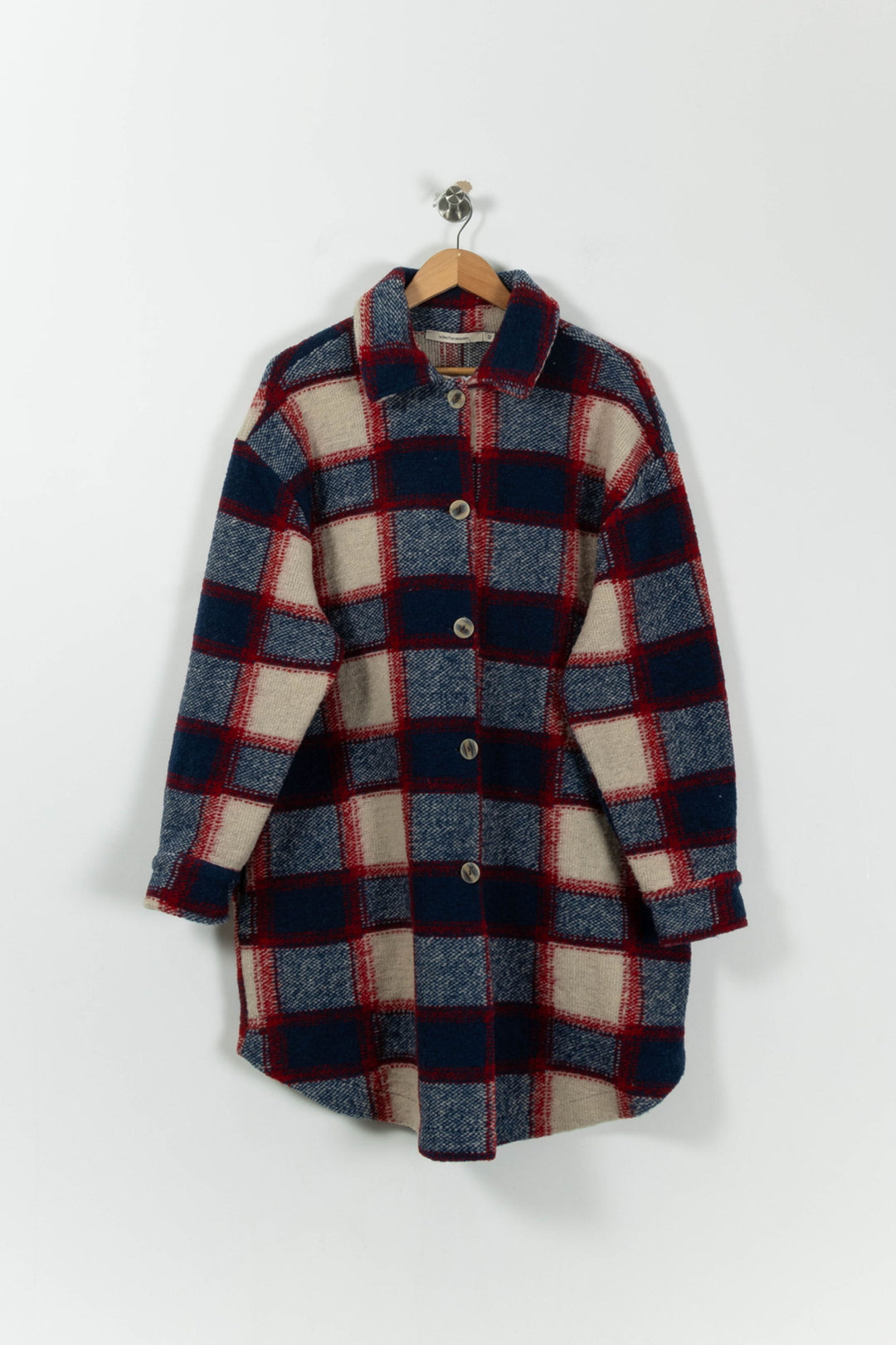 Veste à Carreaux Bleue Rouge et Beige - Taille XL/42 de la marque La Fée Maraboutée | PARAD94139 - Vendu par Paradigme - Image 2